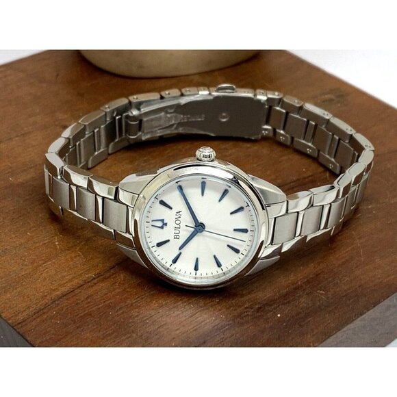 Bulova Women's Watch 96L285 Quartz White Blue Dial Silver Stainless Stee… - Picture 7 of 13